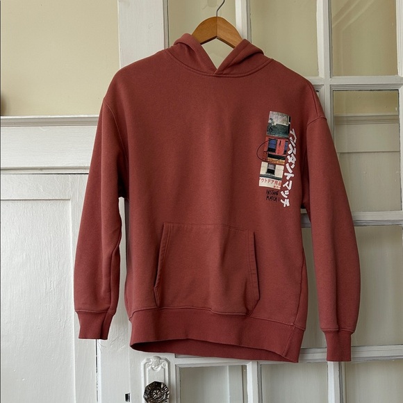 Zara Kids Rust Hoodie with Graphic Detail - Picture 2 of 11